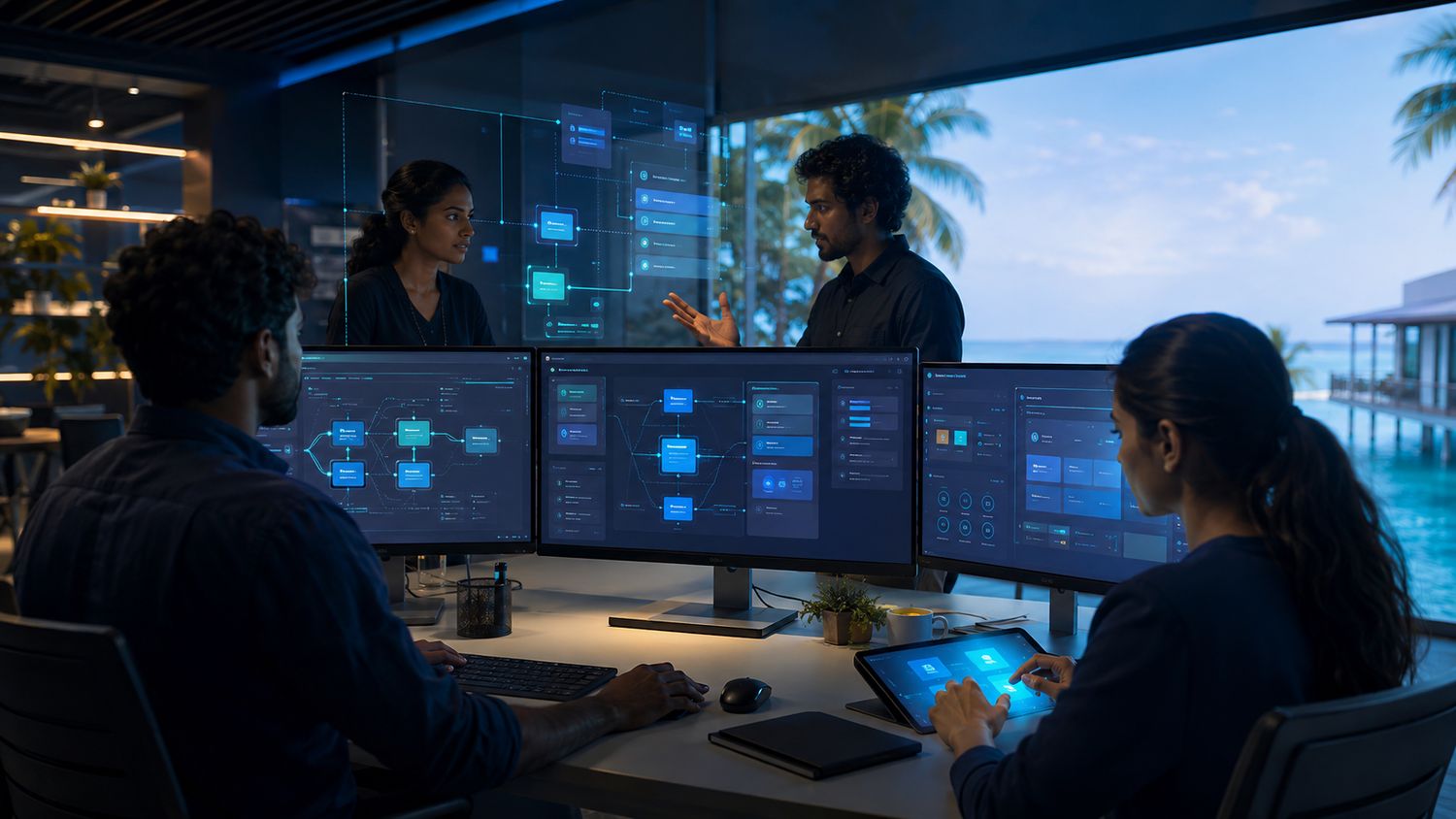 Developers reviewing an application architecture